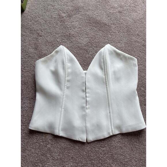 Meshki White Corset L Bustier Top NWT Going Out Feminine Coquette Flirty - Picture 4 of 11